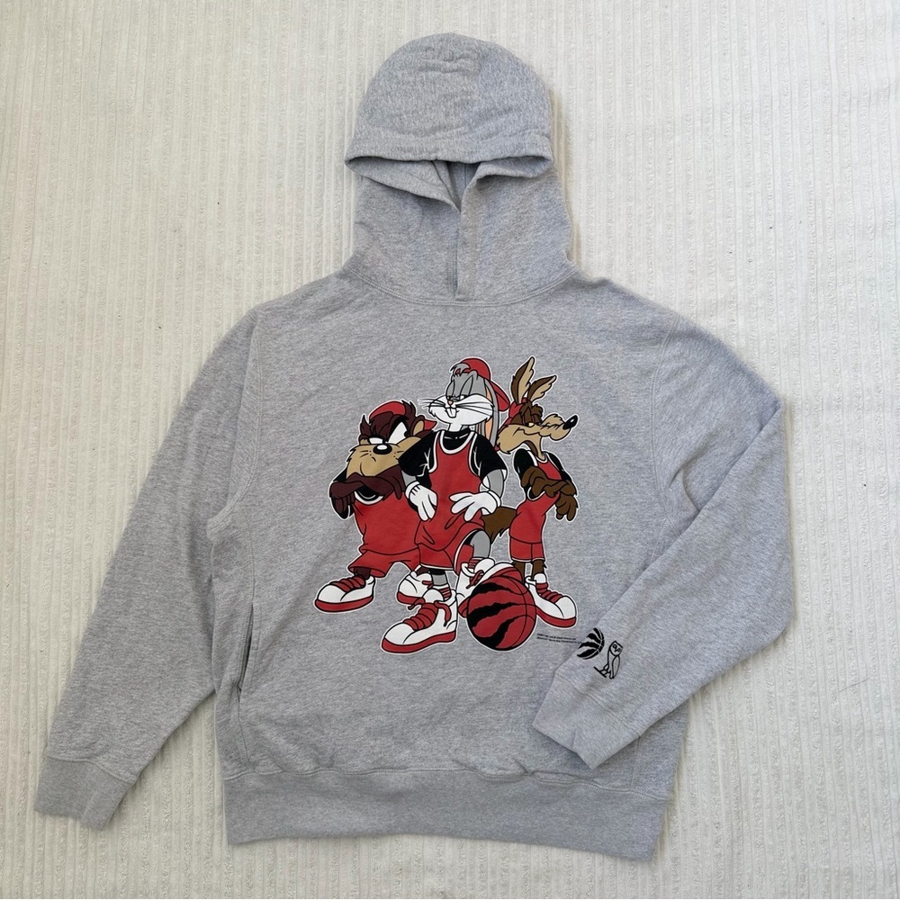 OVO Gray Sweatshirt with Red and Black Cartoon Print